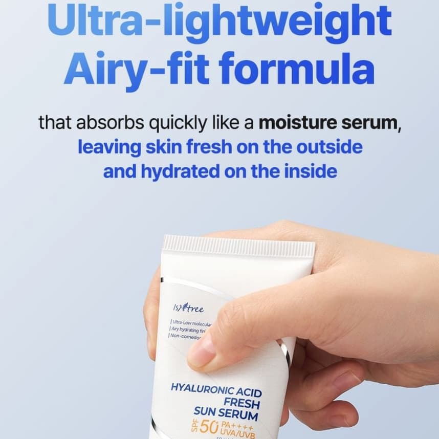 ISNTREE Hyaluronic Acid Fresh Sun Serum 50ml SPF50+ - bellubeauty