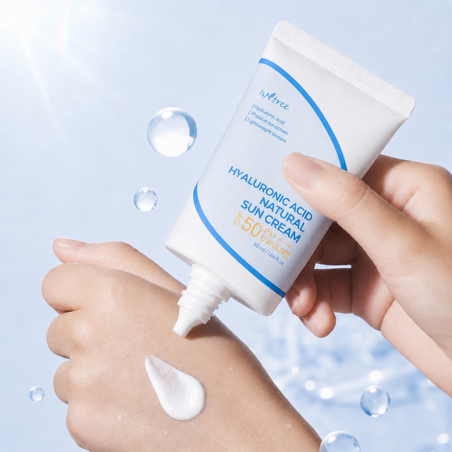 ISNTREE Hyaluronic Acid Natural Sun Cream 50ml SPF50+ - BelluBeauty