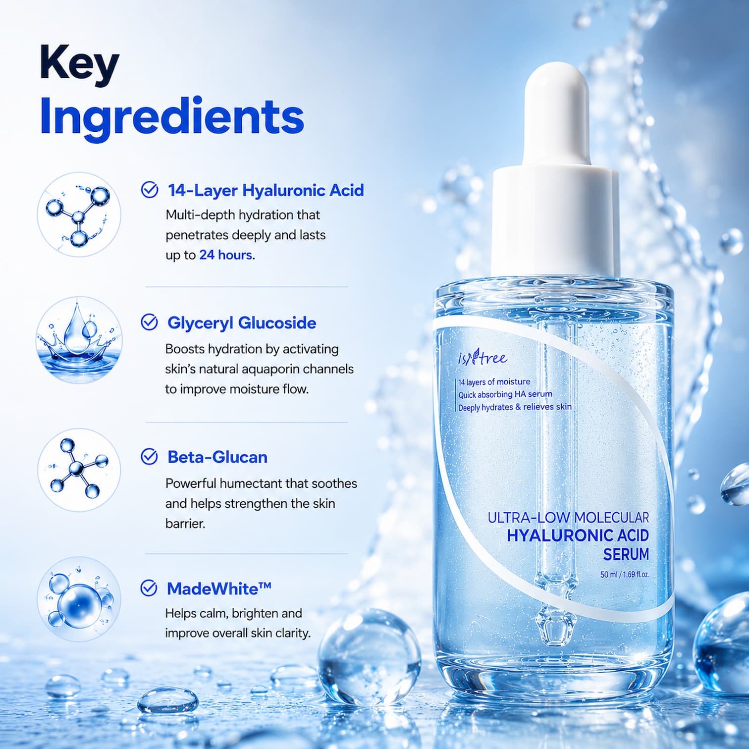 ISNTREE Ultra-Low Molecular Hyaluronic Acid Serum 50ml