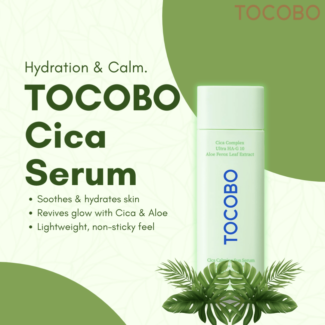 TOCOBO Cica Calming Sun Serum SPF50+ PA++++ 50ml - BelluBeauty