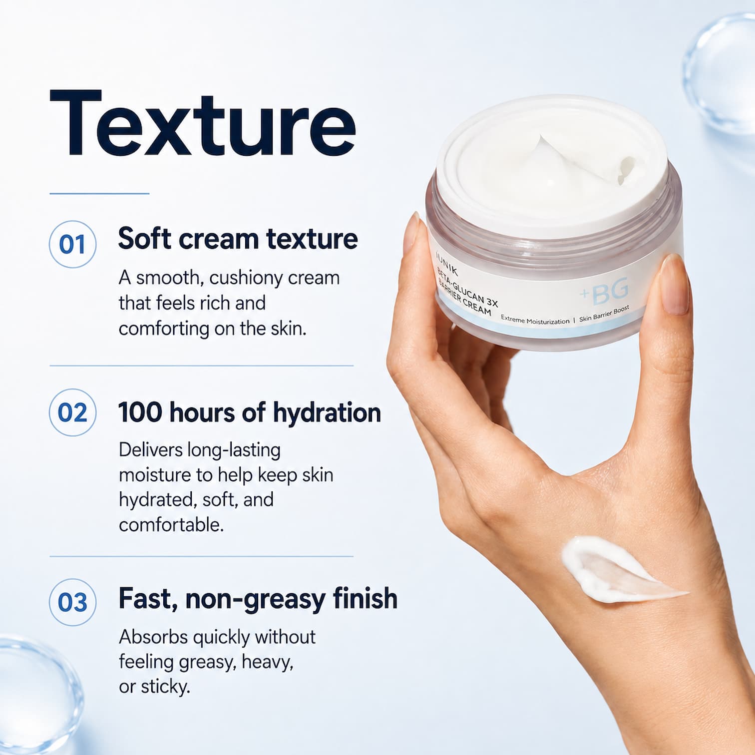 IUNIK Beta Glucan 3X Barrier Cream 50ml - BelluBeauty