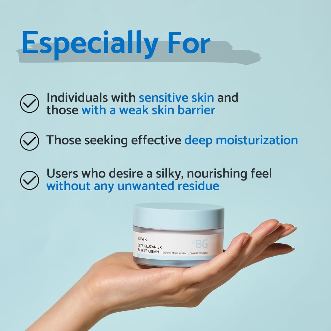 IUNIK Beta Glucan 3X Barrier Cream 50ml - bellubeauty
