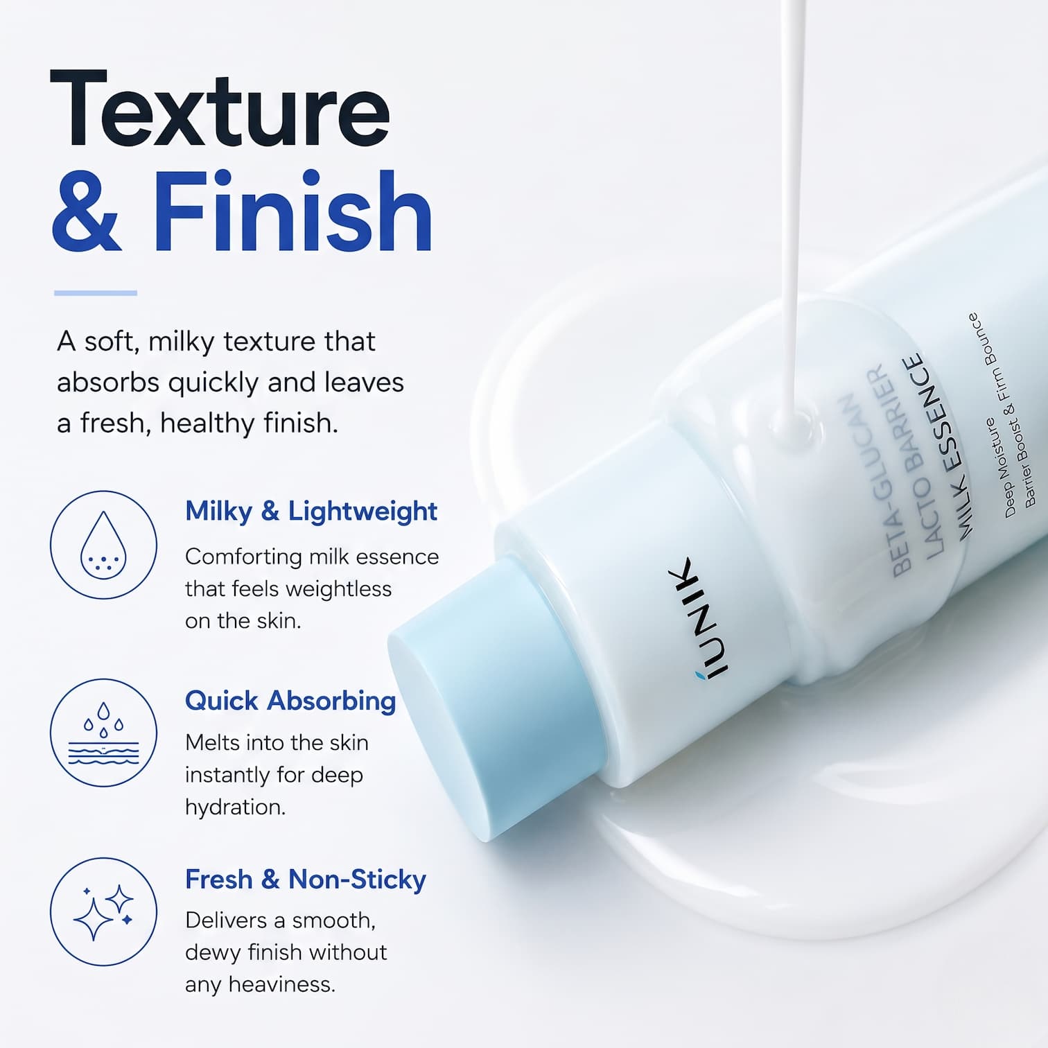 IUNIK Beta-Glucan Lacto Barrier Milk Essence 200ml - BelluBeauty