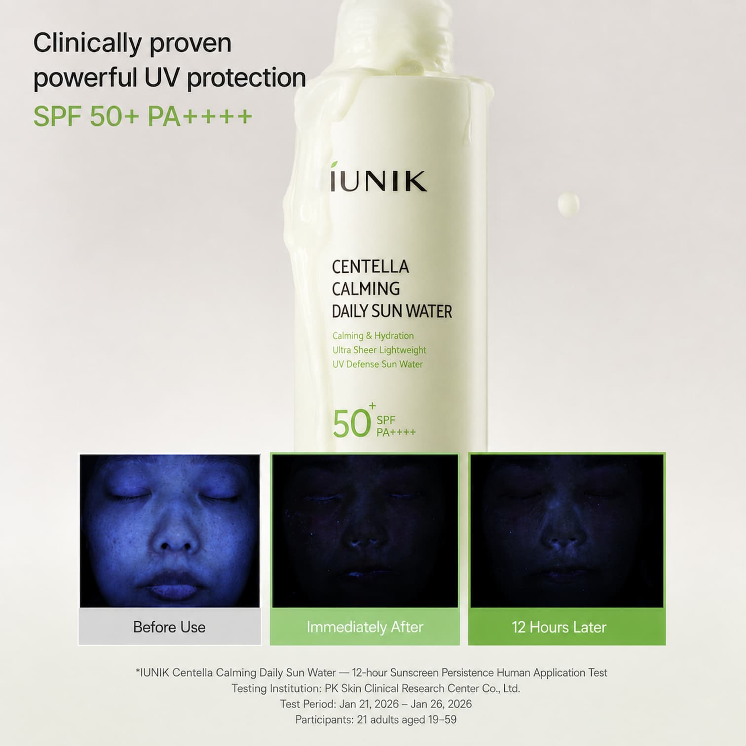 IUNIK Centella Calming Daily Sun Water 120ml SPF50+ - BelluBeauty