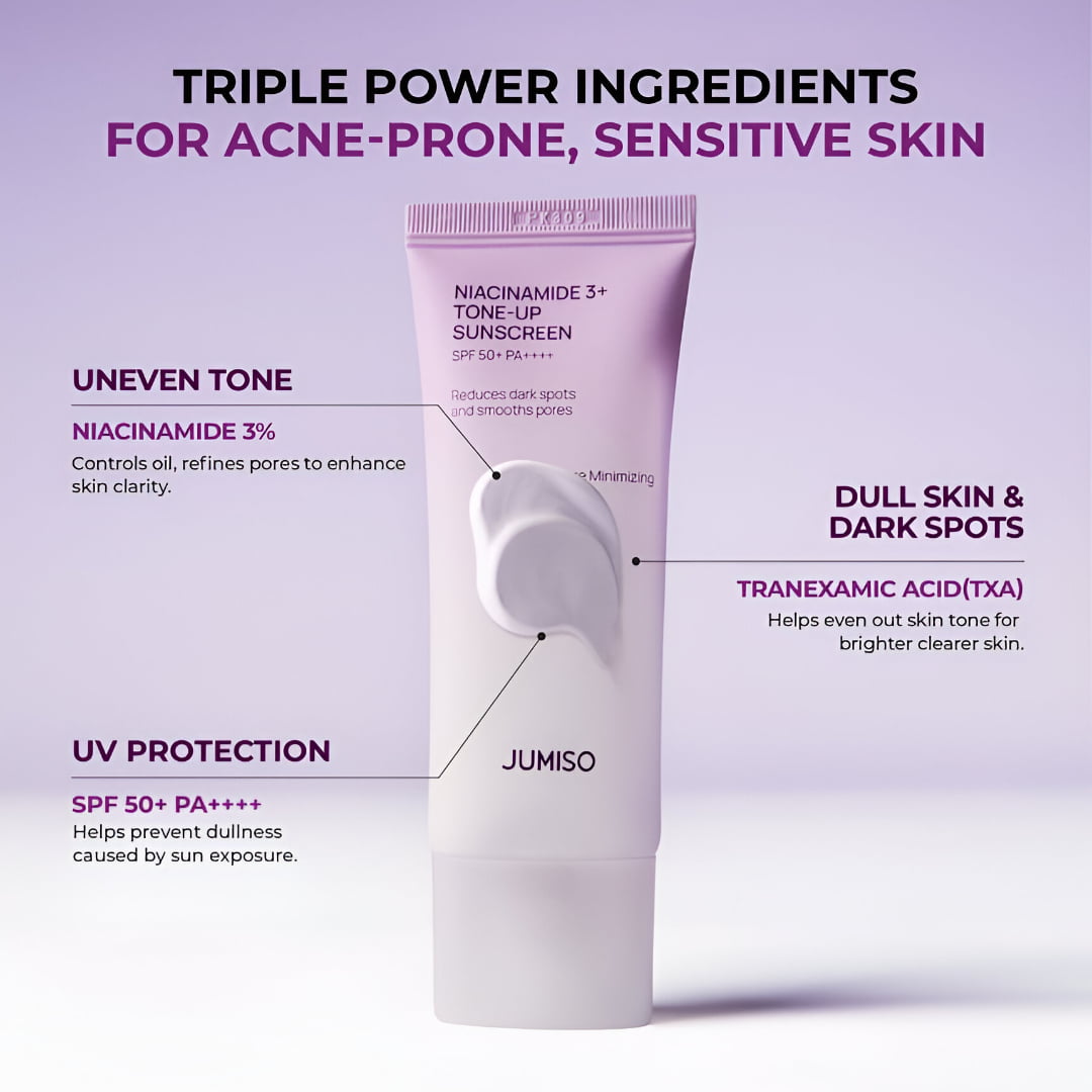 JUMISO Niacinamide 3+ Tone-Up Sunscreen 40ml SPF50+ - BelluBeauty