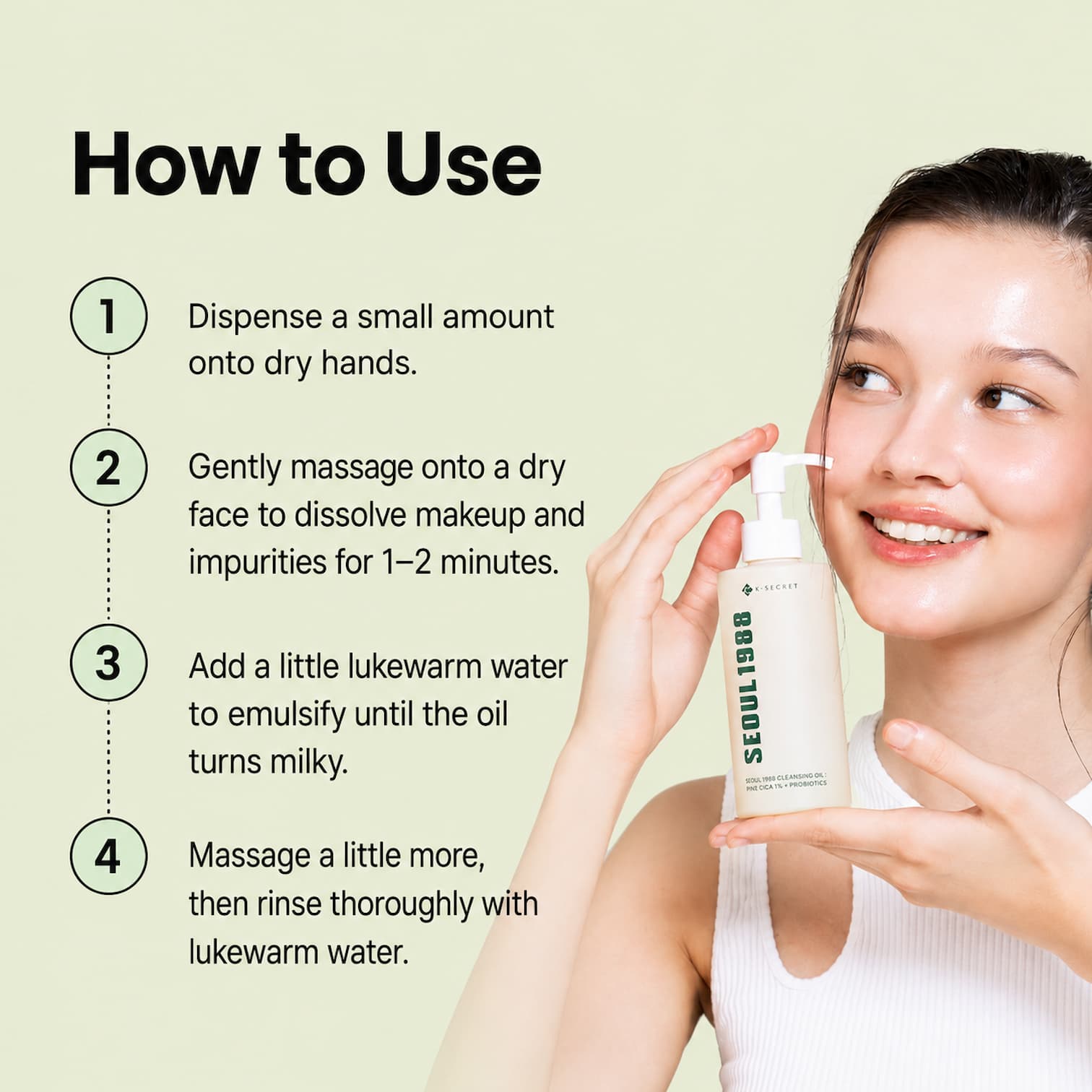 KSECRET SEOUL 1988 Cleansing Oil Pine Cica 1% + Probiotics 200ml - BelluBeauty