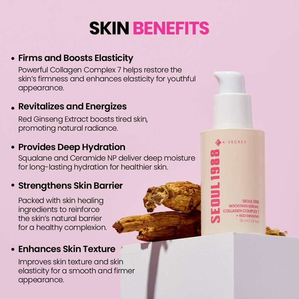 KSECRET Seoul 1988 Boosting Serum Collagen Complex 7 + Red Ginseng 30ml - bellubeauty