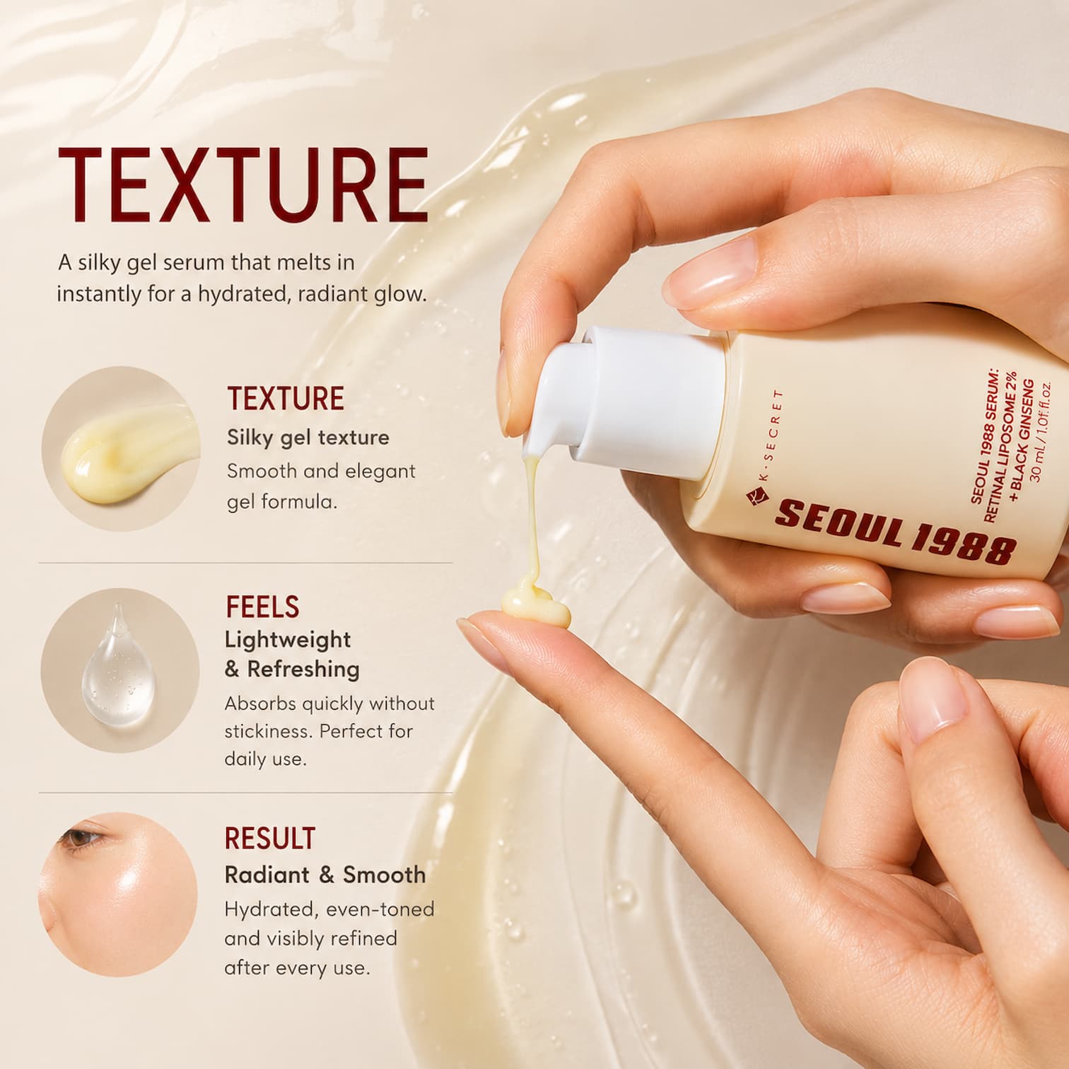 KSECRET Seoul 1988 Serum Retinal Liposome 2% + Black Ginseng 30ml