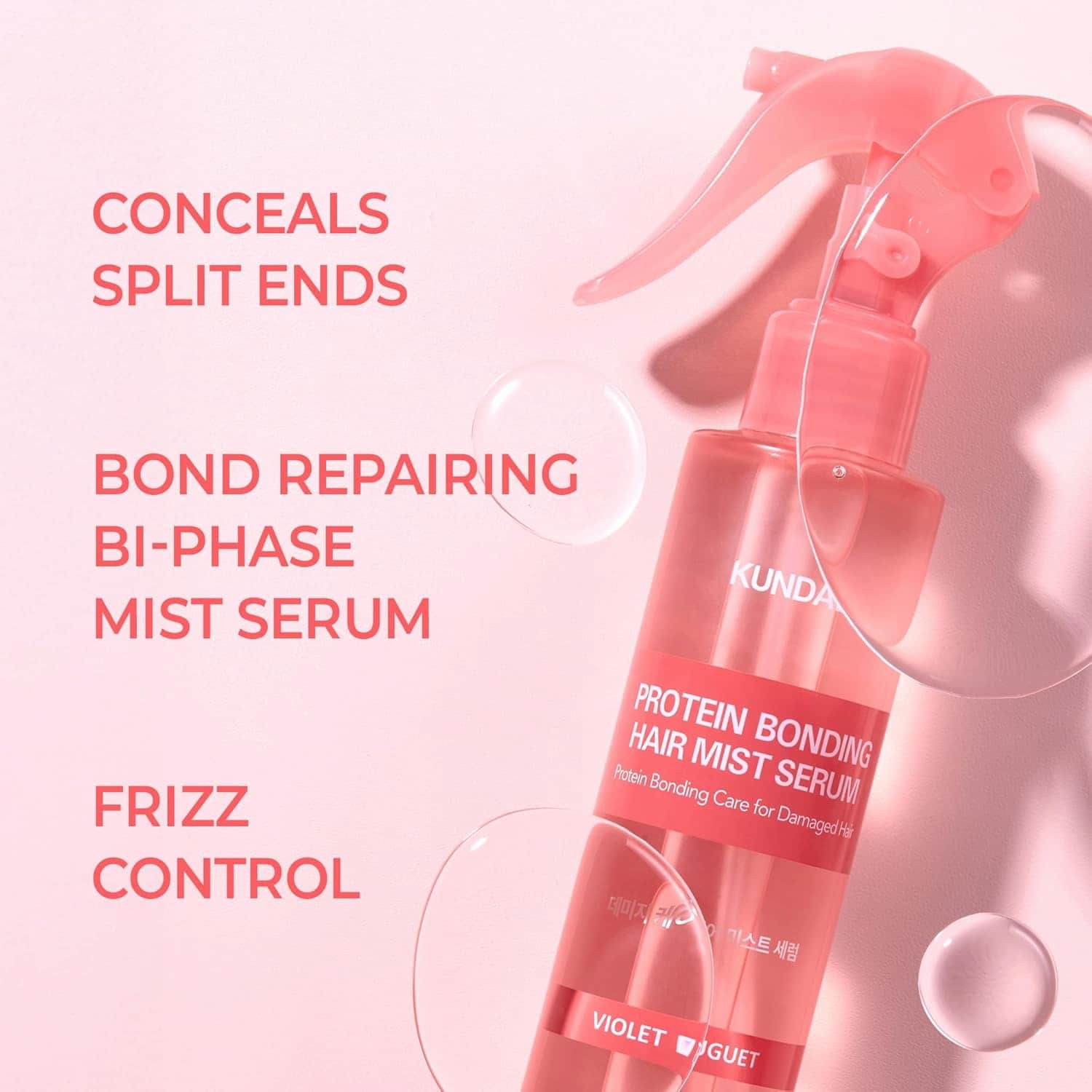 KUNDAL Protein Bonding Hair Mist Serum Violet Muguet 150ml - BelluBeauty