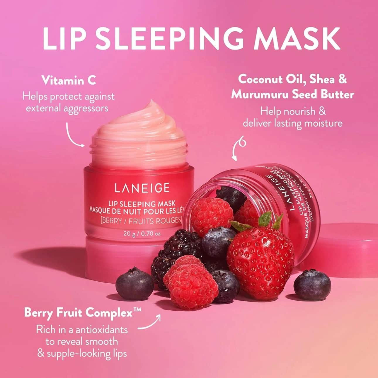 LANEIGE Lip Sleeping Mask EX Berry 20g - BelluBeauty