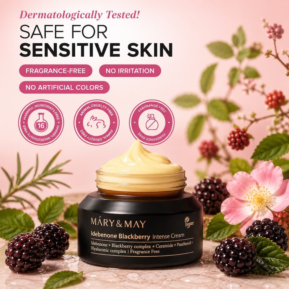 MARY&MAY Idebenone Blackberry Intense Cream 70ml - BelluBeauty