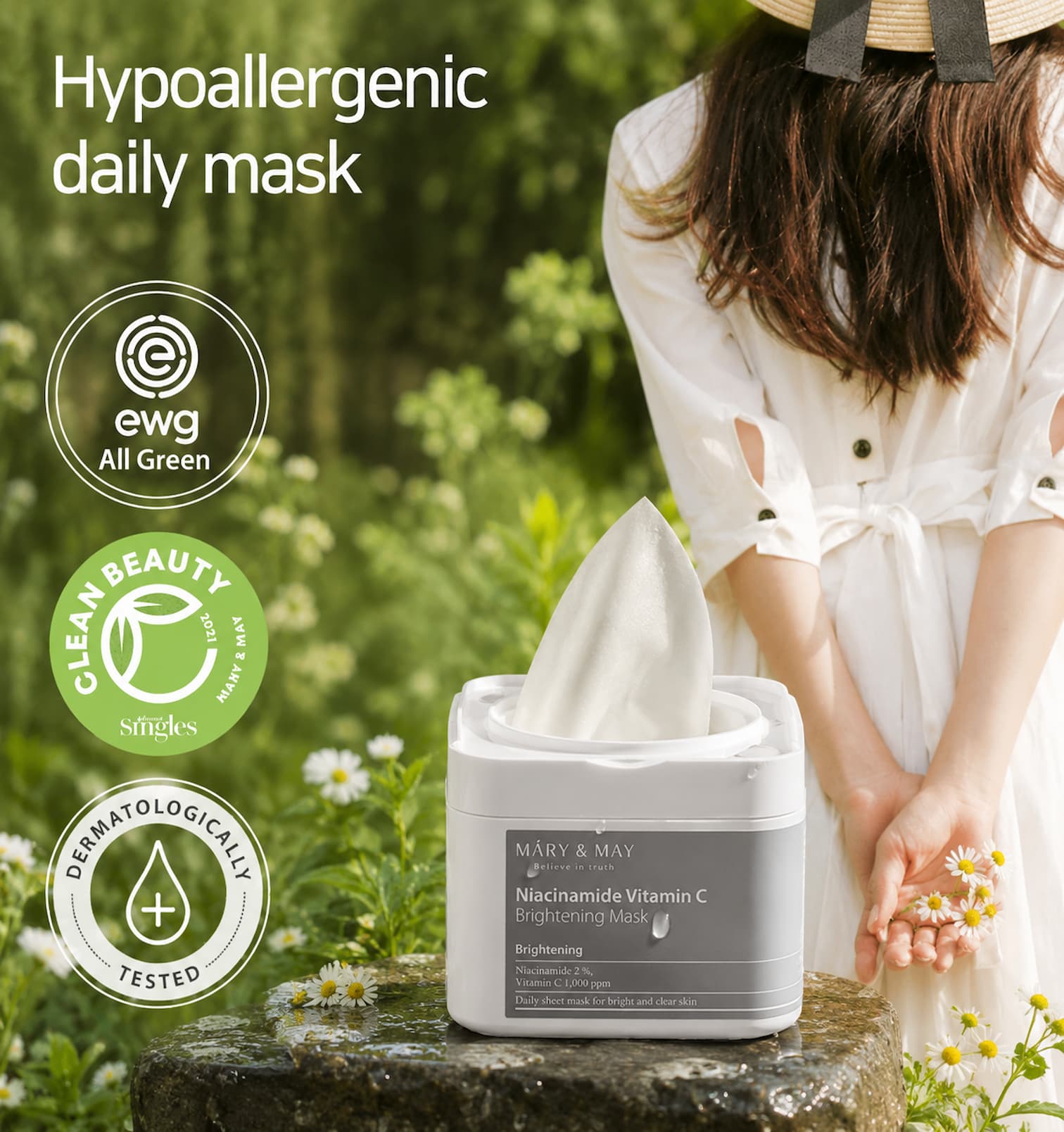 MARY&MAY Niacinamide Vitamin C Brightening Mask 30pcs - BelluBeauty