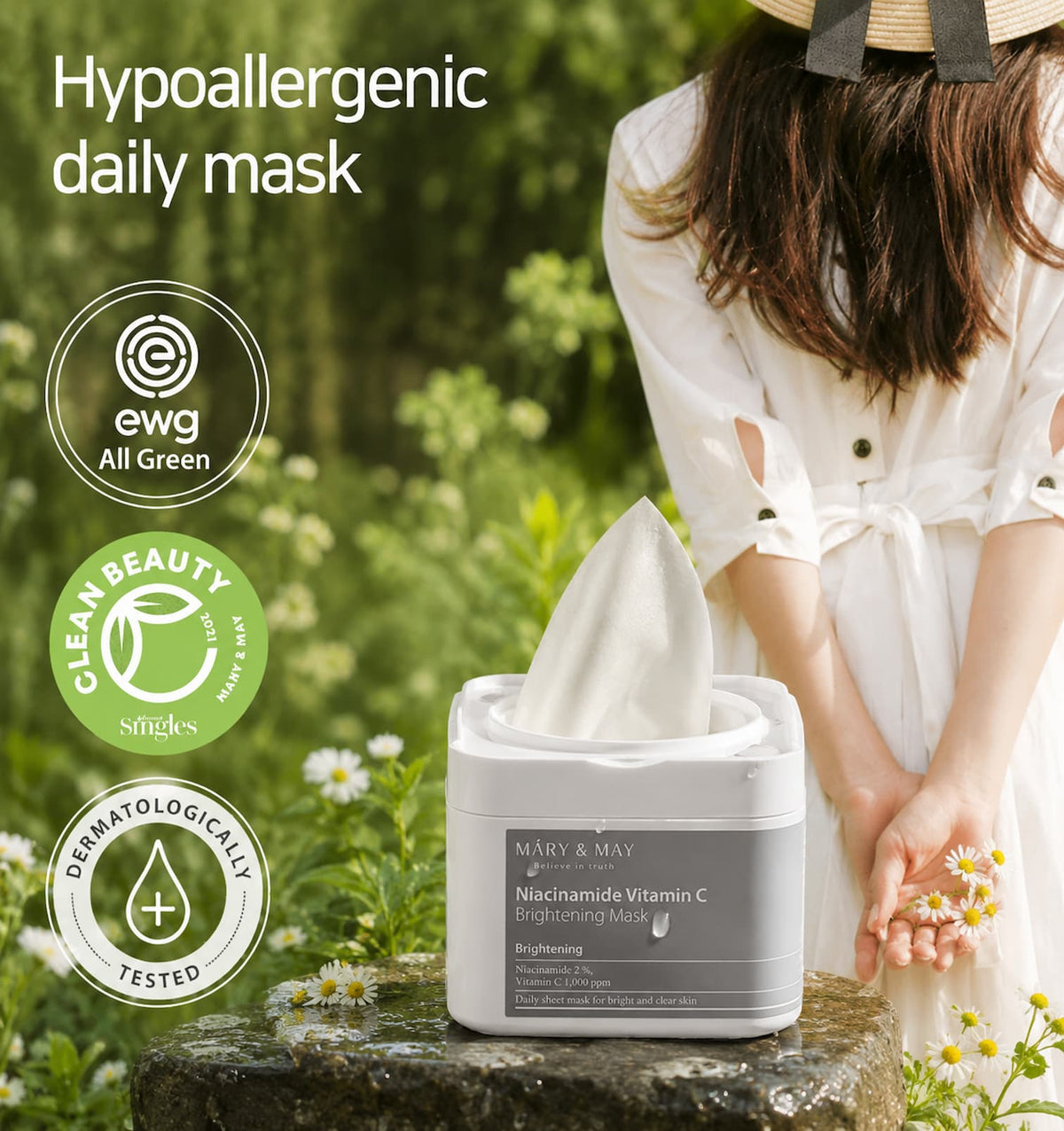 MARY&MAY Niacinamide Vitamin C Brightening Mask 30pcs - BelluBeauty