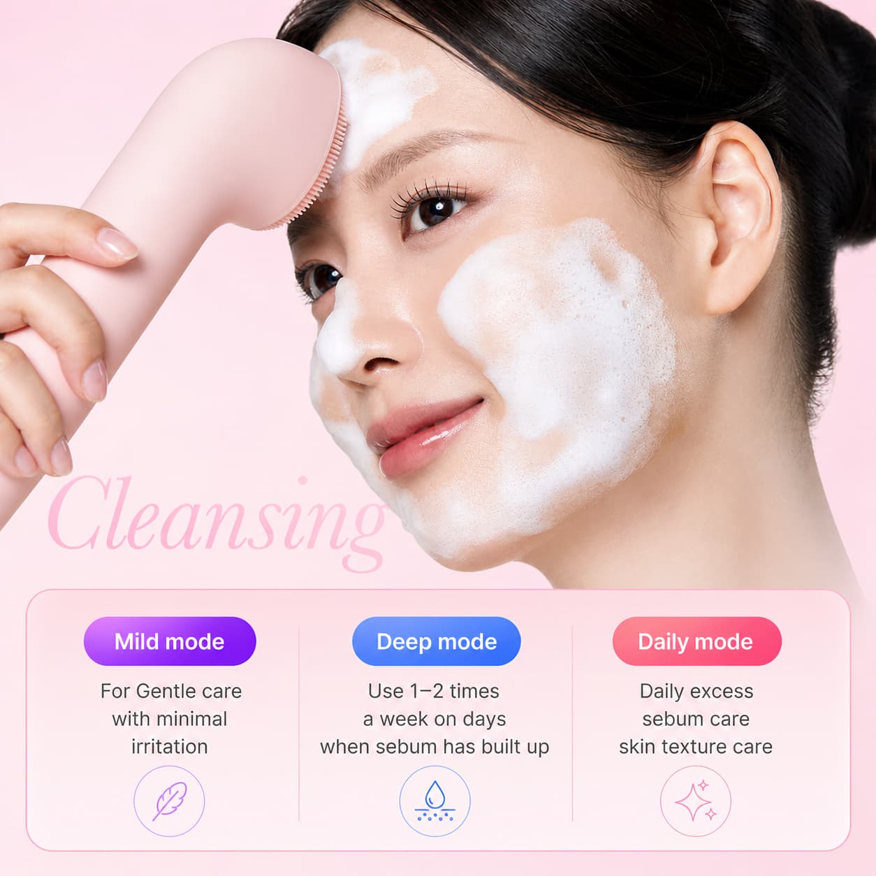 MEDICUBE AGE-R Booster Facial Cleansing Device Head Pink - BelluBeauty