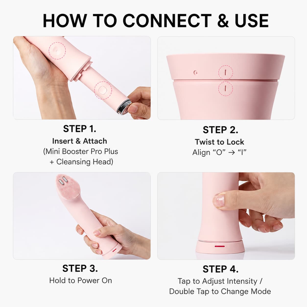 MEDICUBE AGE-R Booster Facial Cleansing Device Head Pink - BelluBeauty