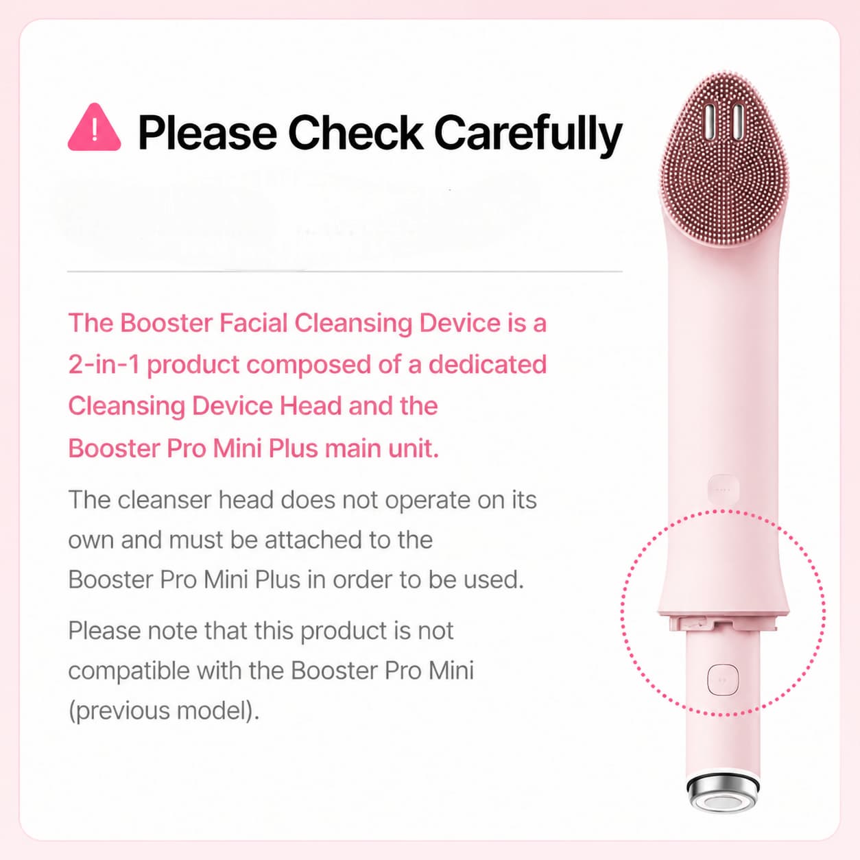 MEDICUBE AGE-R Booster Facial Cleansing Device Head Pink - BelluBeauty