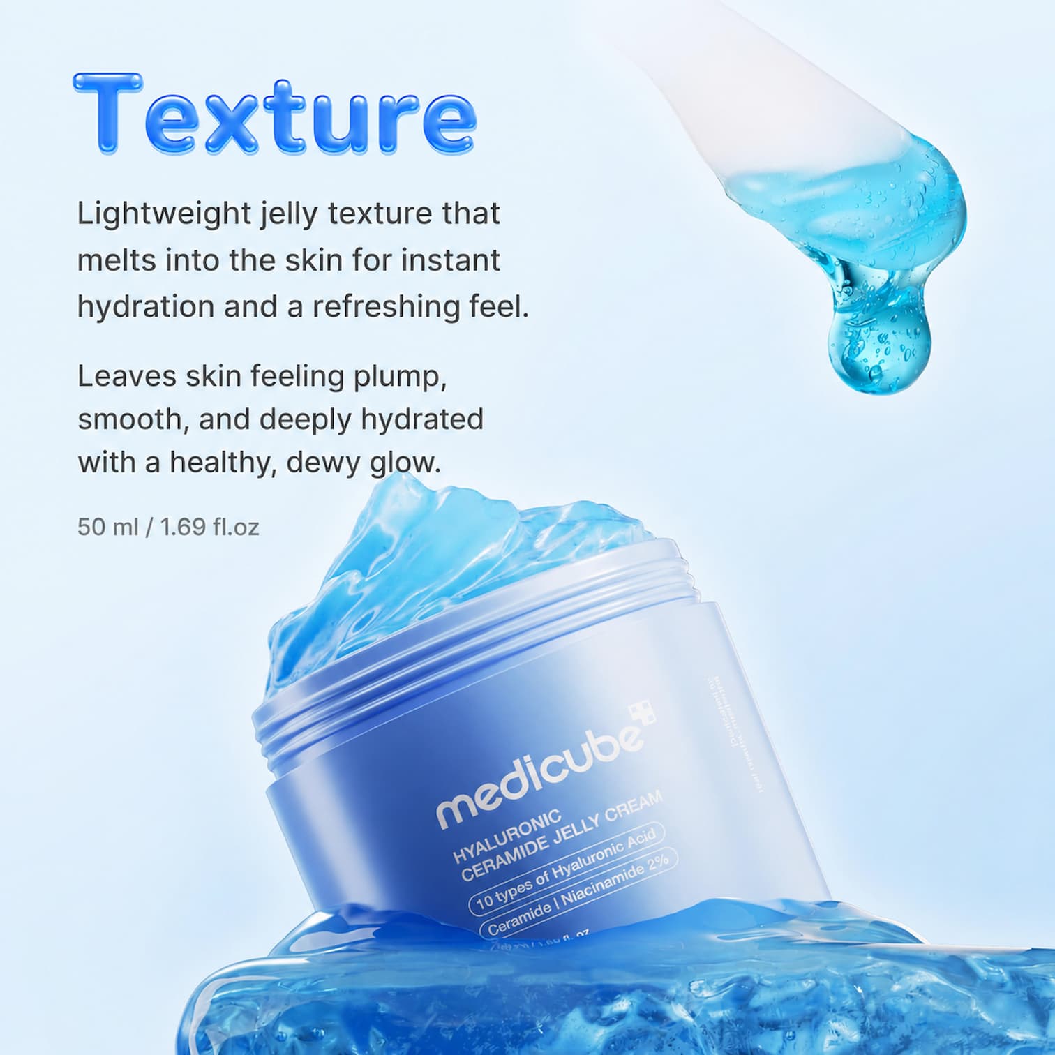 MEDICUBE Hyaluronic Ceramide Jelly Cream 50ml - BelluBeauty