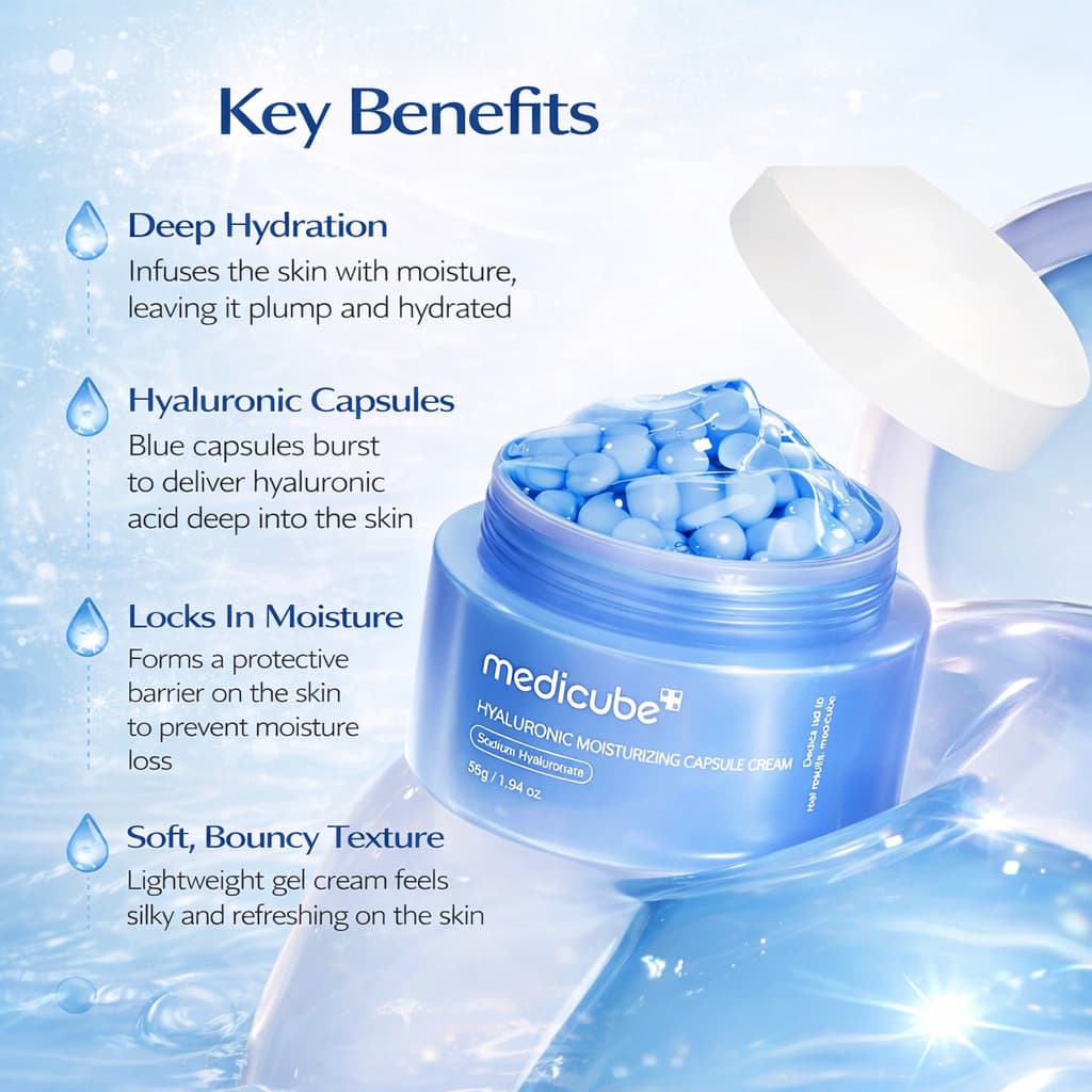 MEDICUBE Hyaluronic Moisturizing Capsule Cream 55g - BelluBeauty