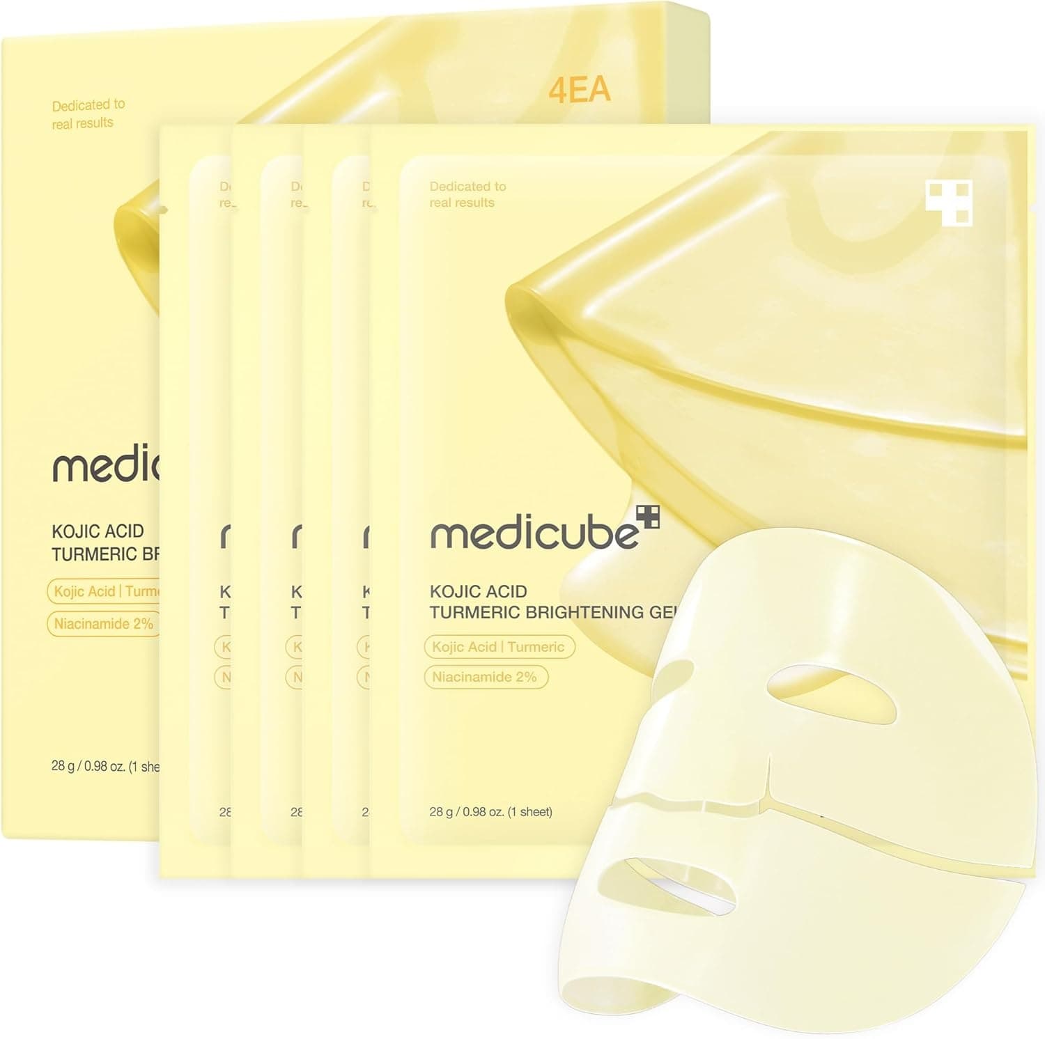MEDICUBE Kojic Acid Turmeric Brightening Gel Mask 4pcs - BelluBeauty