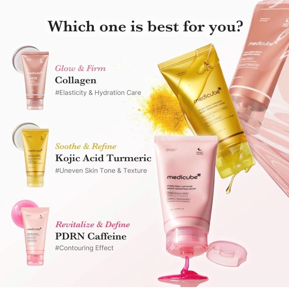 MEDICUBE PDRN Pink Caffeine Night Wrapping Mask 75ml - BelluBeauty