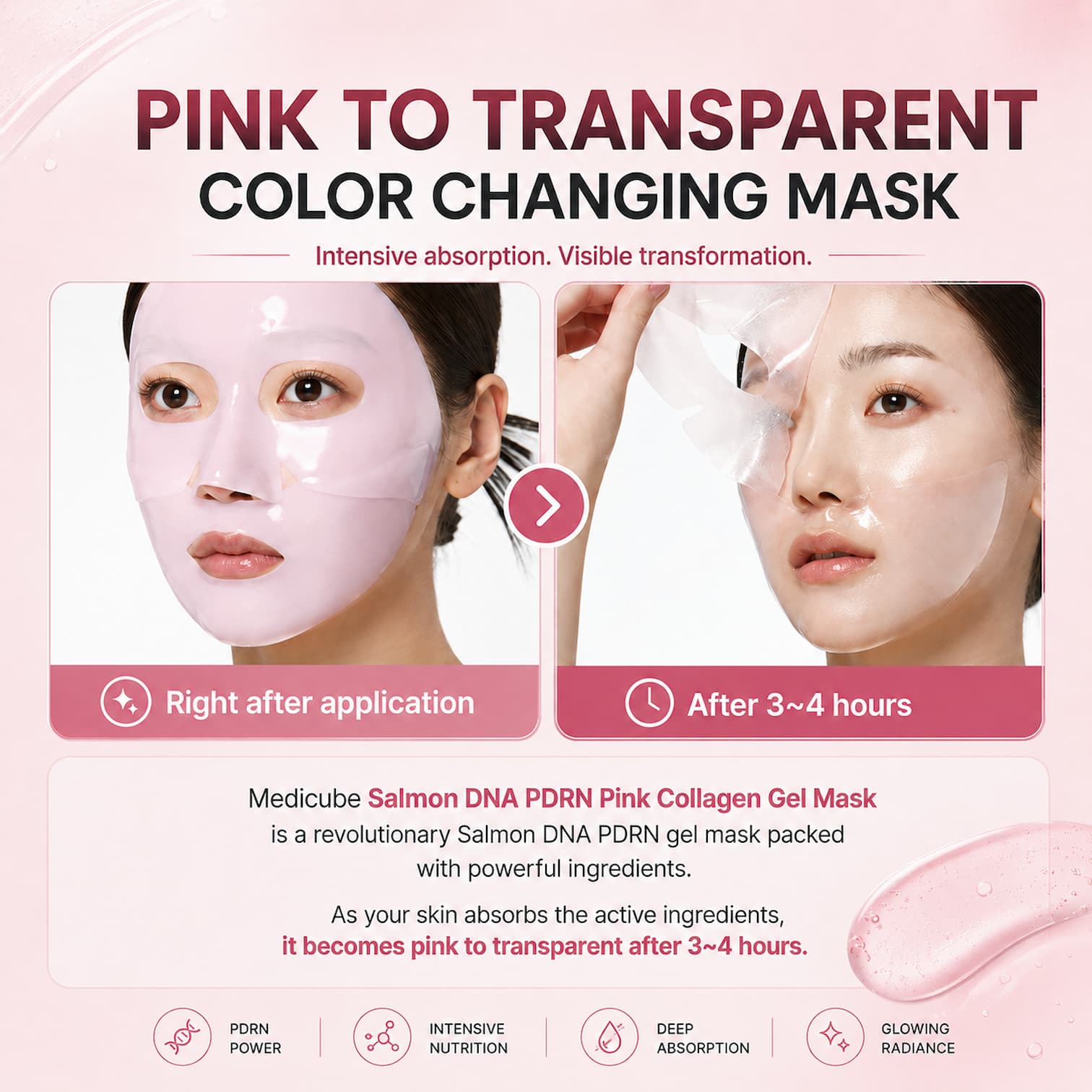 MEDICUBE PDRN Pink Collagen Gel Mask 4pcs - BelluBeauty