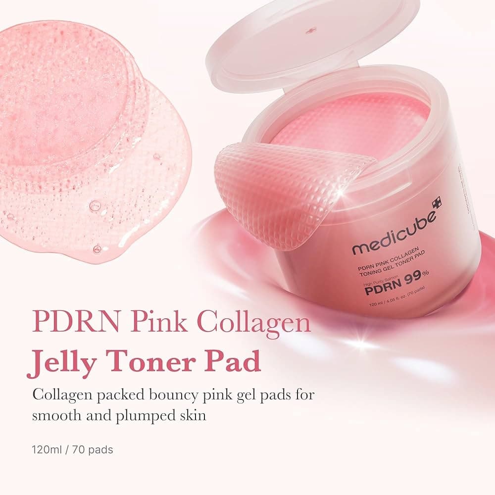MEDICUBE PDRN Pink Collagen Toning Gel Toner Pad 70pcs - BelluBeauty
