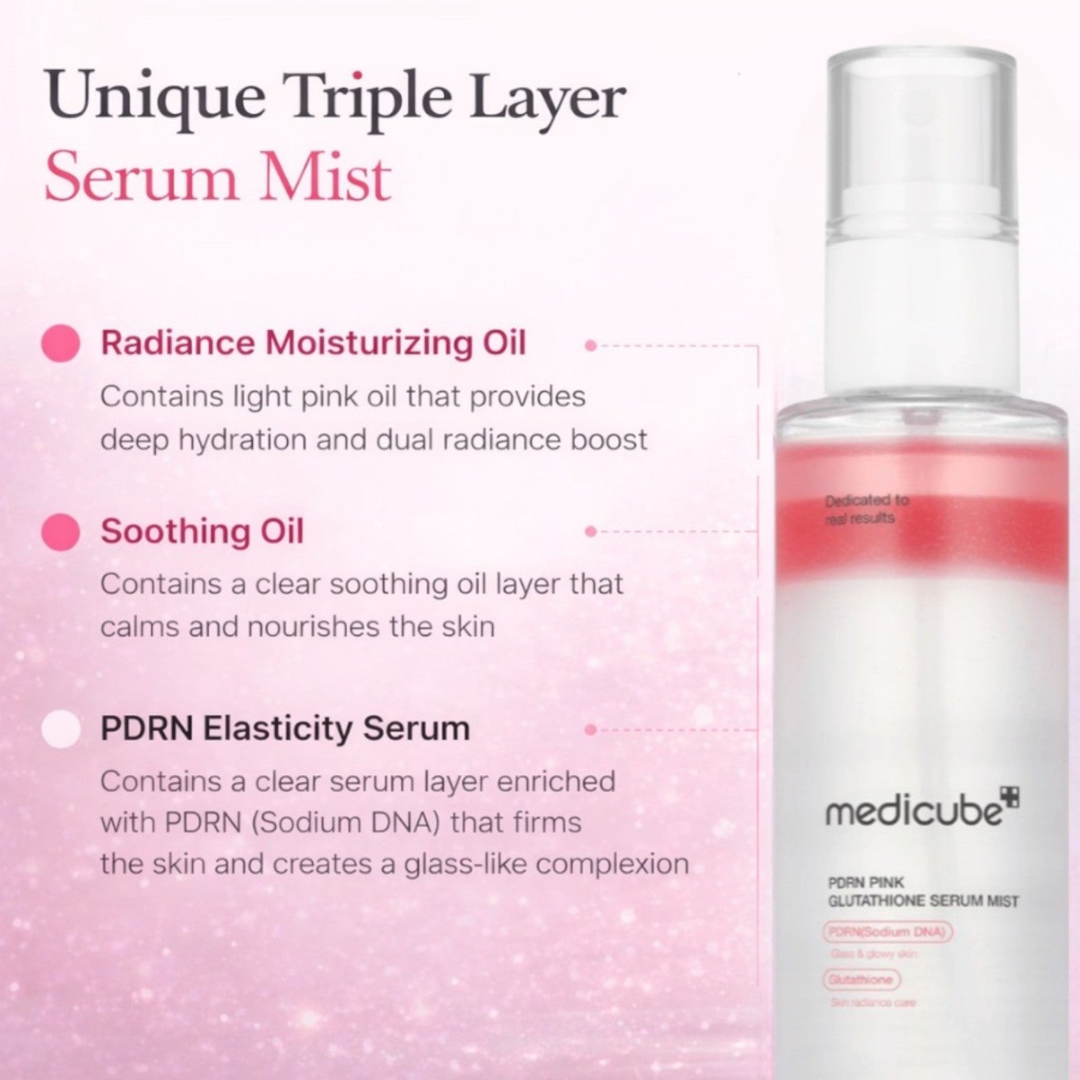 MEDICUBE PDRN Pink Glutathione Serum Mist 100ml - bellubeauty