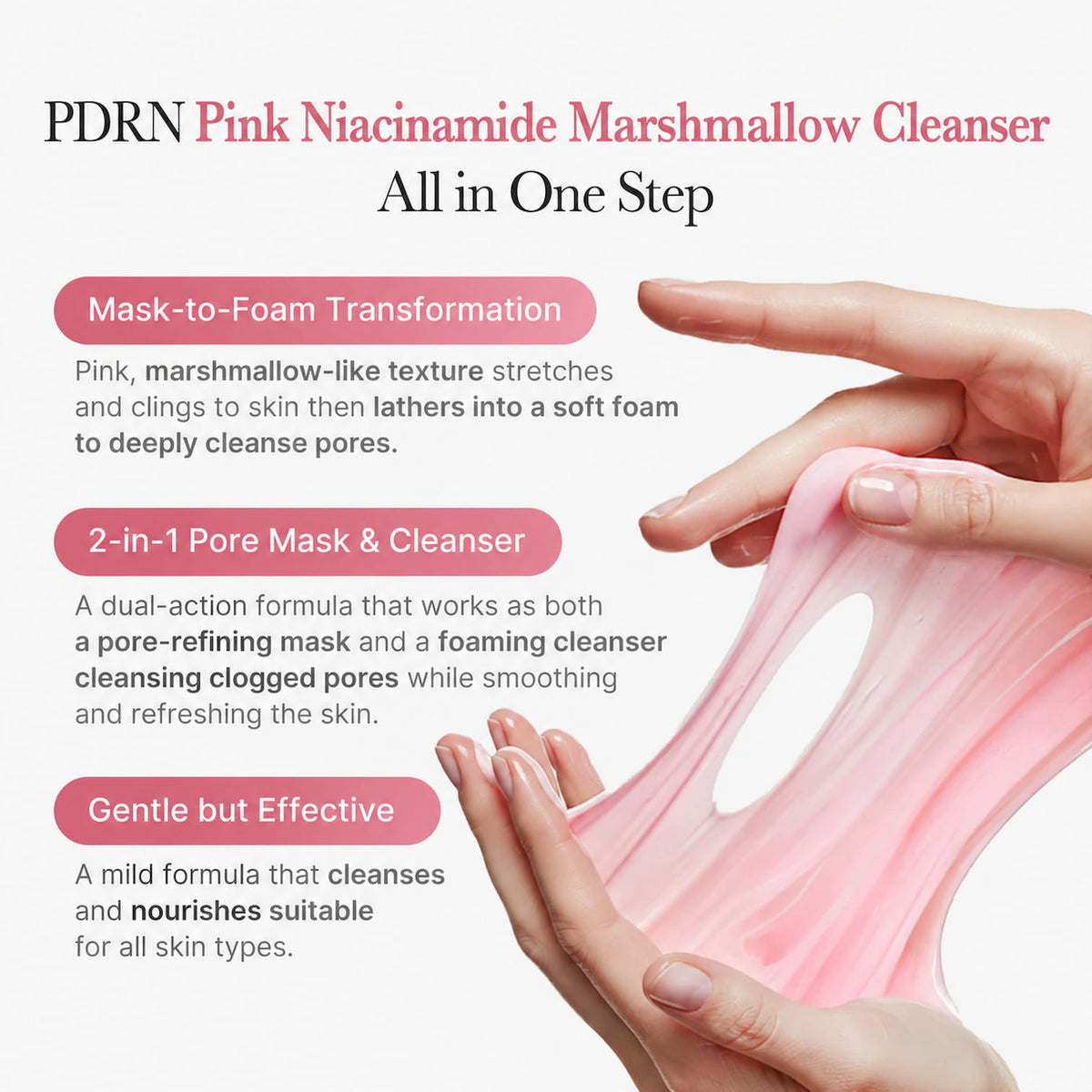 MEDICUBE PDRN Pink Niacinamide Whip Cleanser 120g - BelluBeauty