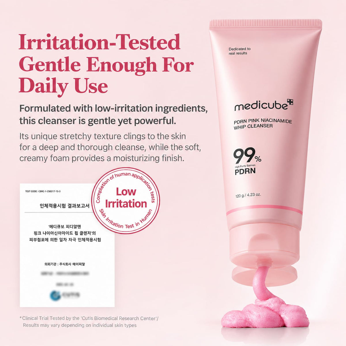 MEDICUBE PDRN Pink Niacinamide Whip Cleanser 120g - BelluBeauty