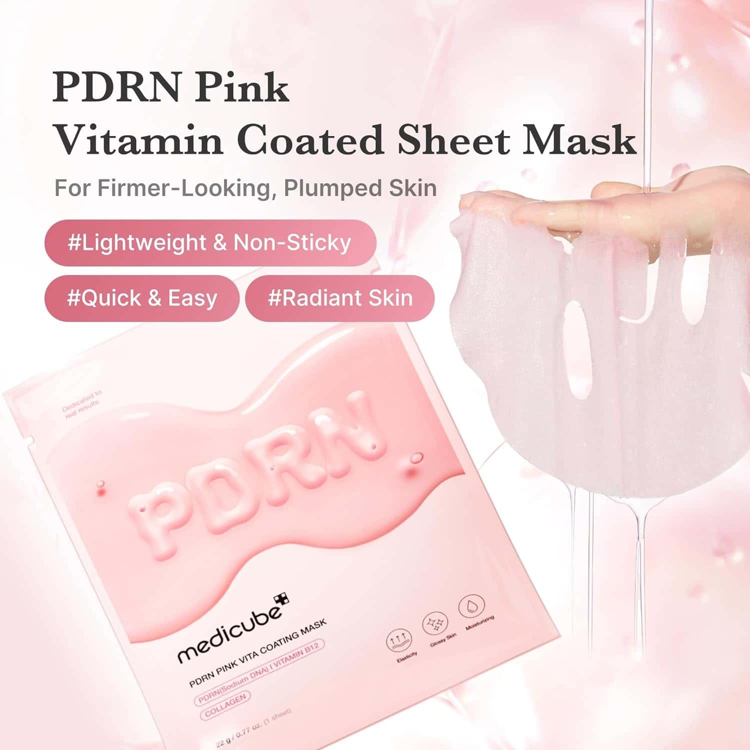 MEDICUBE PDRN Pink Vita Coating Mask 1pc - BelluBeauty