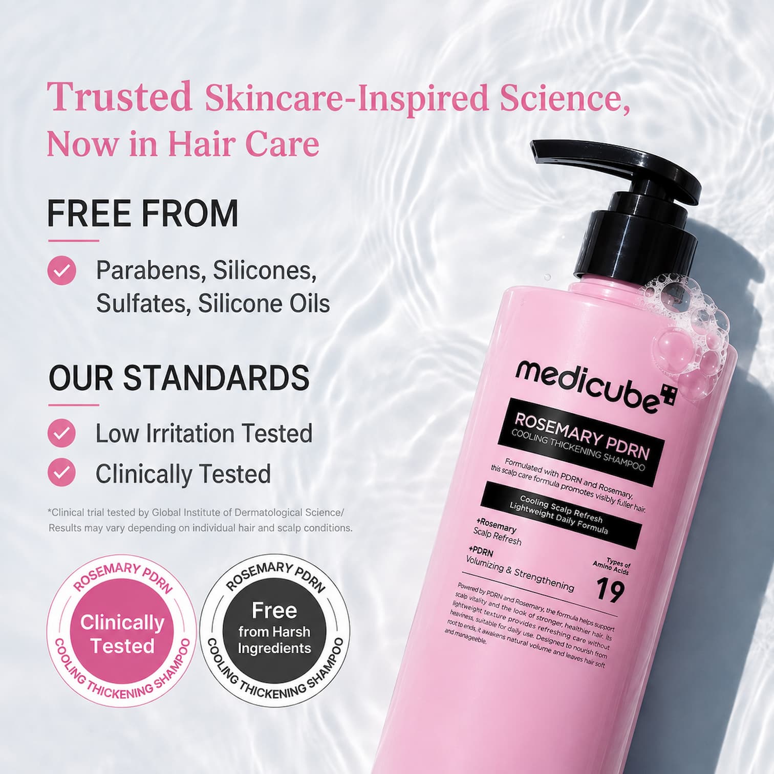 MEDICUBE Rosemary PDRN Cooling Thickening Shampoo 400ml - BelluBeauty
