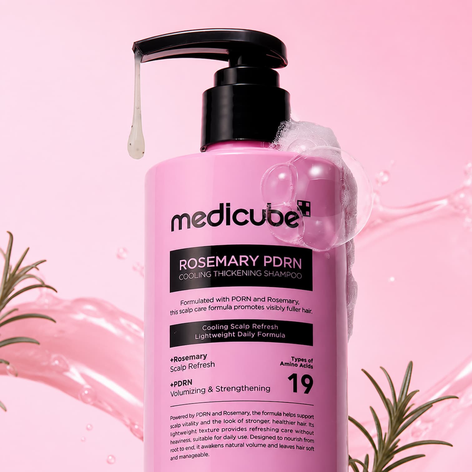 MEDICUBE Rosemary PDRN Cooling Thickening Shampoo 400ml - BelluBeauty