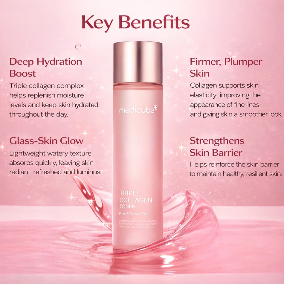MEDICUBE Triple Collagen Toner 140ml - BelluBeauty