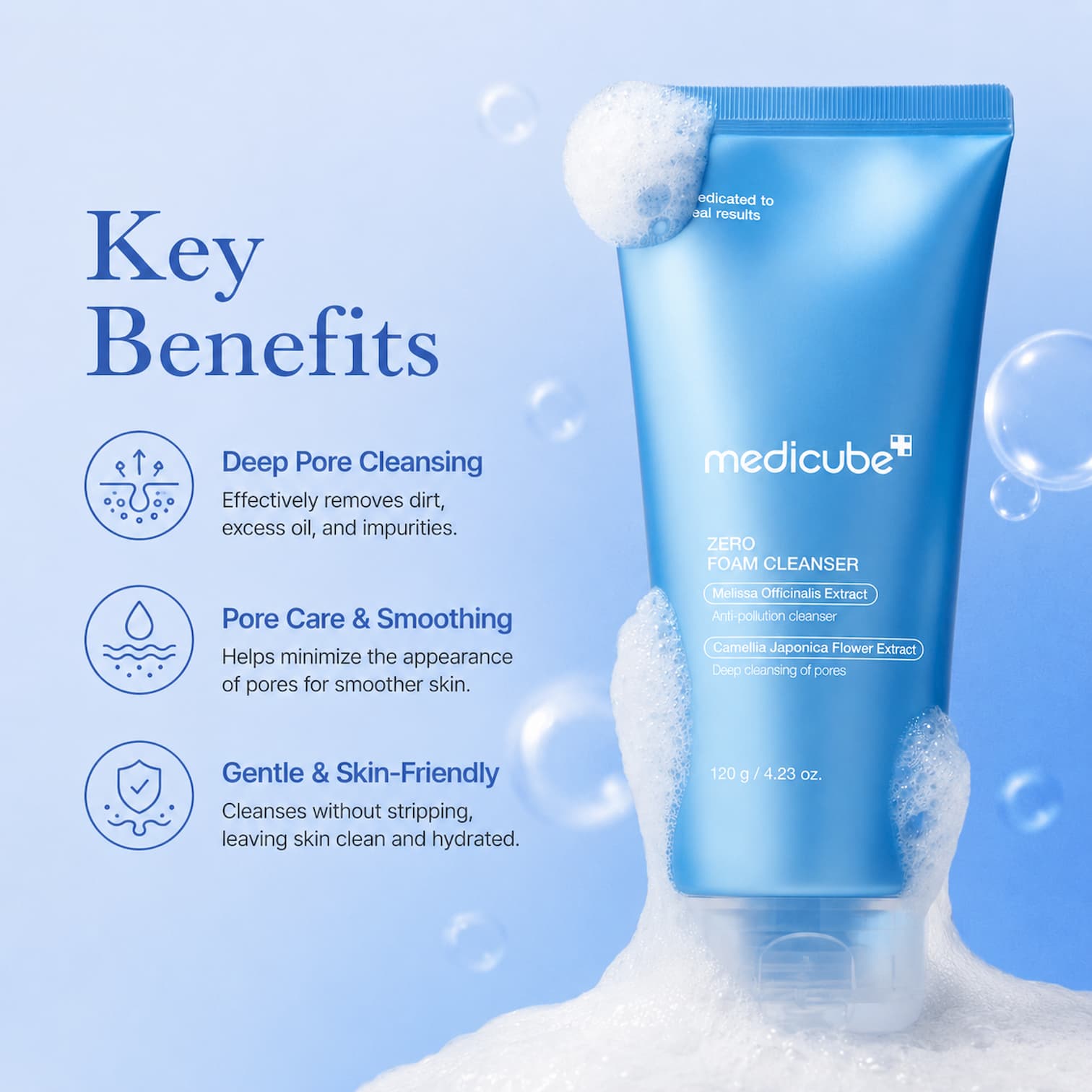MEDICUBE Zero Foam Cleanser 120g - BelluBeauty