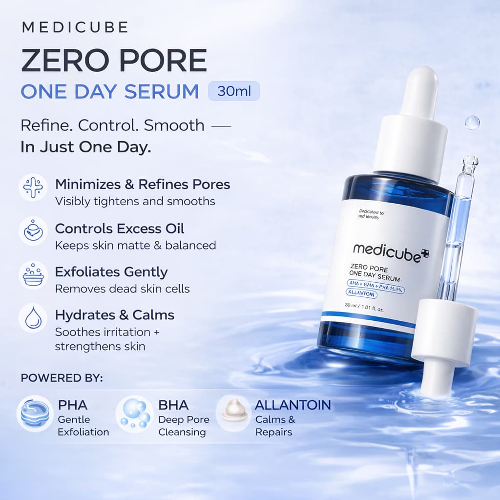 MEDICUBE Zero Pore One Day Serum 30ml - BelluBeauty