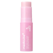 MEDICUBE PDRN Pink Collagen Volume Multi Balm stick in a light pink container with a matching pink cap, shown on a solid white background.