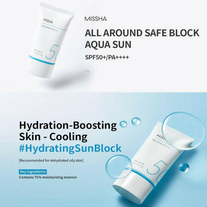 MISSHA All-Around Safe Block Aqua Sun Gel 50ml SPF50+ - bellubeauty