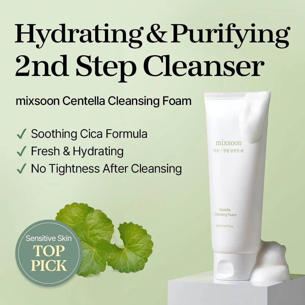 MIXSOON Centella Cleansing Foam 150ml - bellubeauty