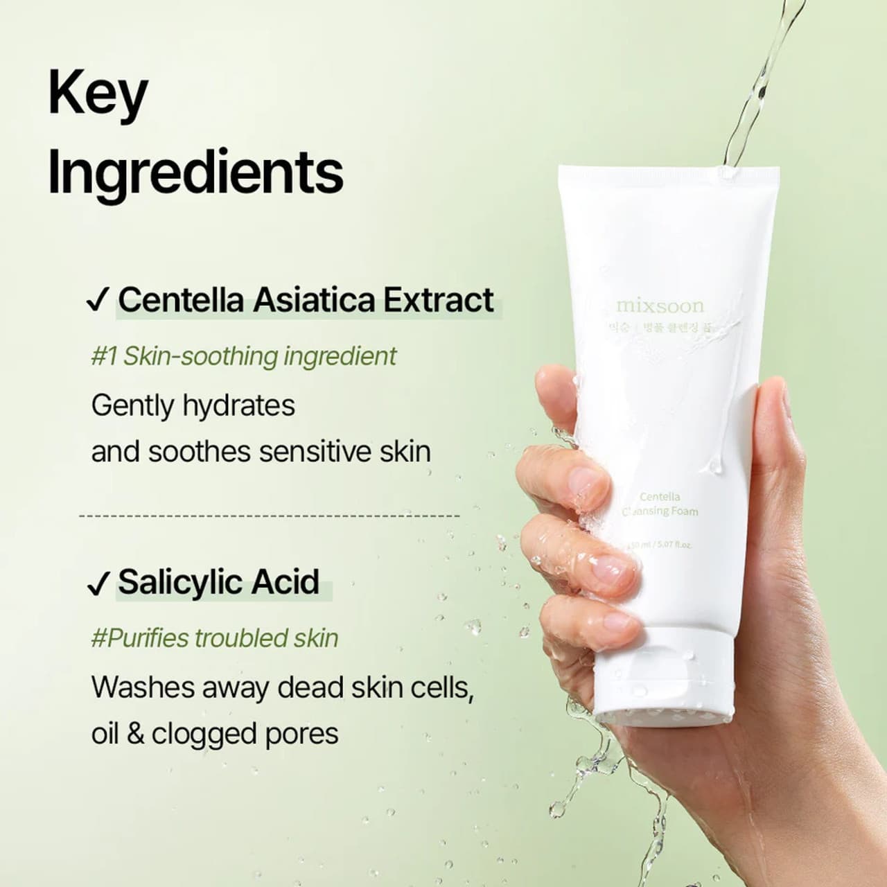 MIXSOON Centella Cleansing Foam 150ml - bellubeauty