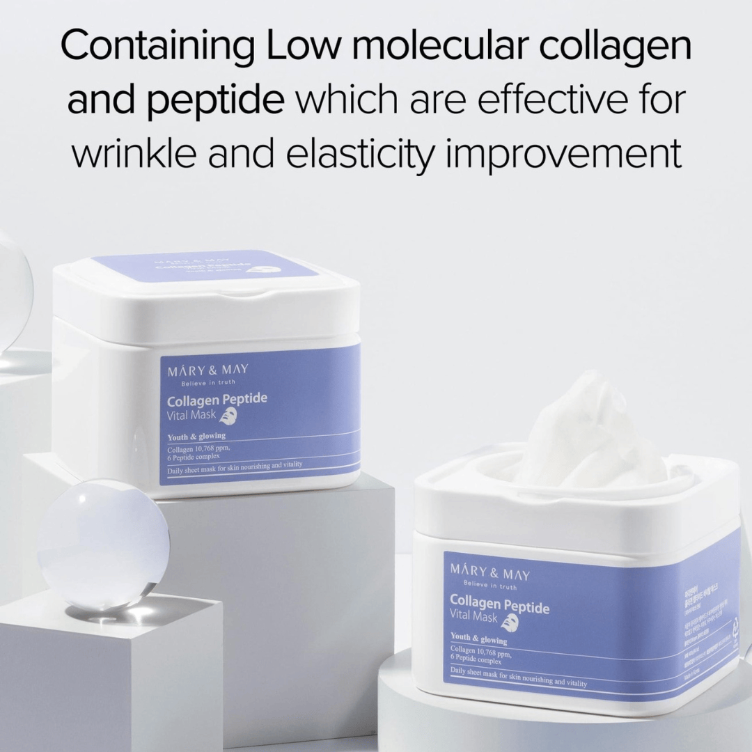 MARY&MAY Collagen Peptide Vital Mask 30pcs - BelluBeauty