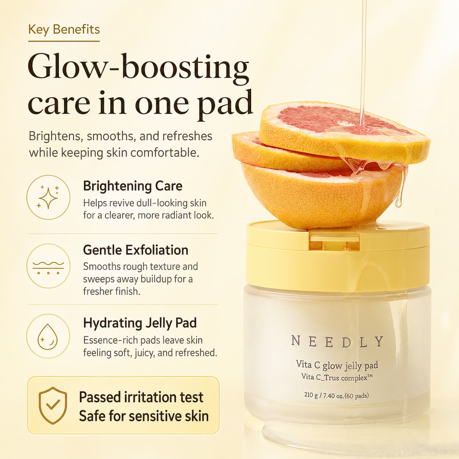 NEEDLY Vita C Glow Jelly Pad 60pcs - BelluBeauty