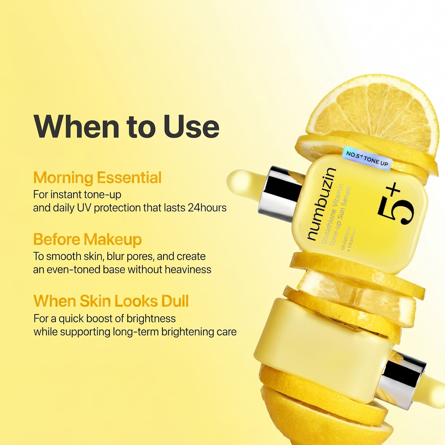 NUMBUZIN Glutathione Vitamin Tone-Up Sun Serum 30ml - BelluBeauty