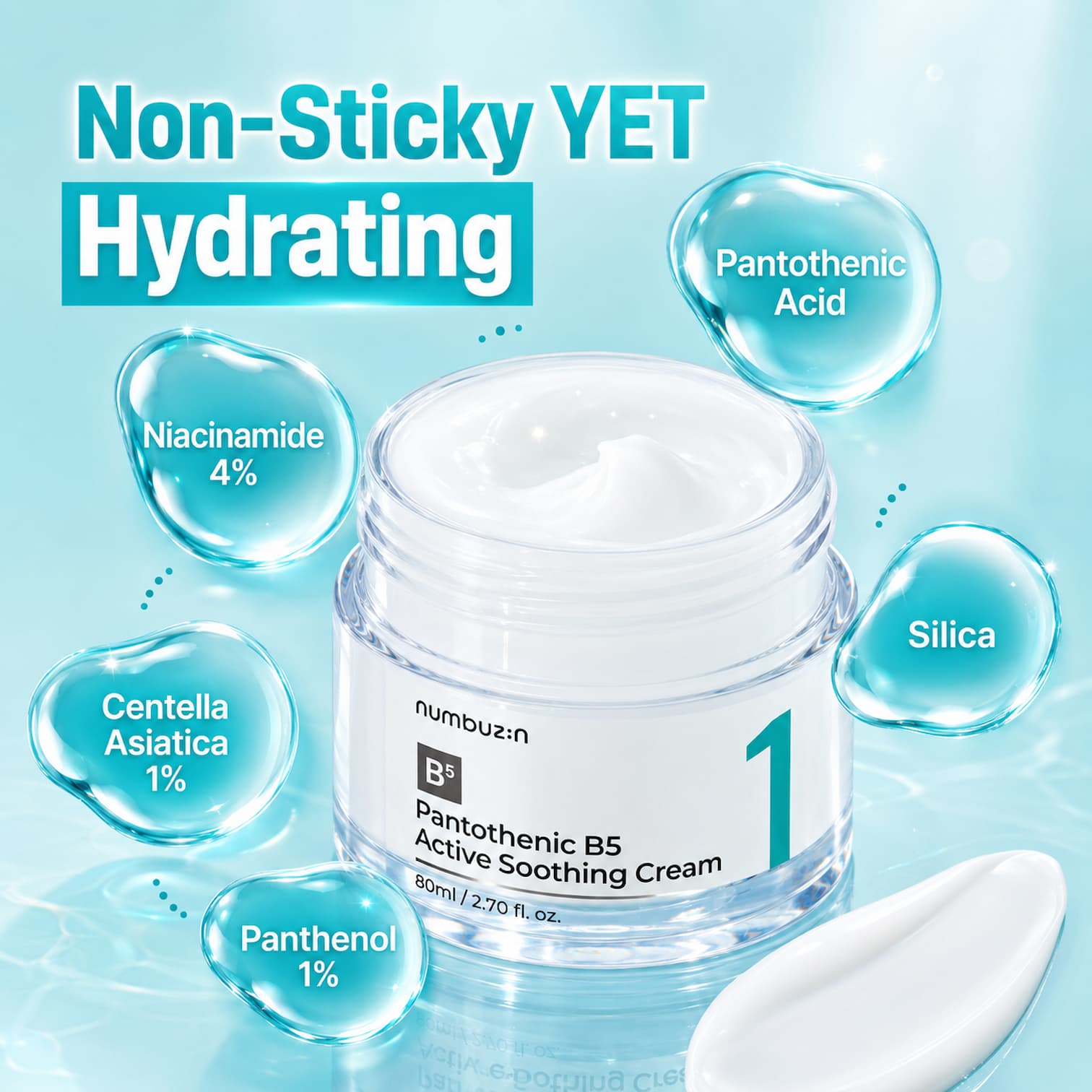 NUMBUZIN No.1 Pantothenic B5 Active Soothing Cream 80ml - BelluBeauty