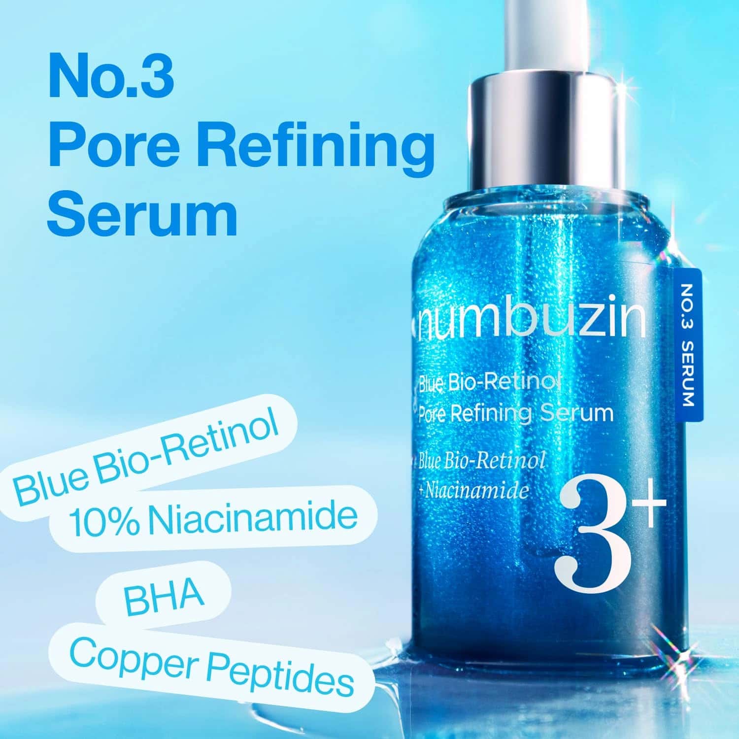 NUMBUZIN No.3 Blue Bio-Retinol Pore Refining Serum 30ml - BelluBeauty