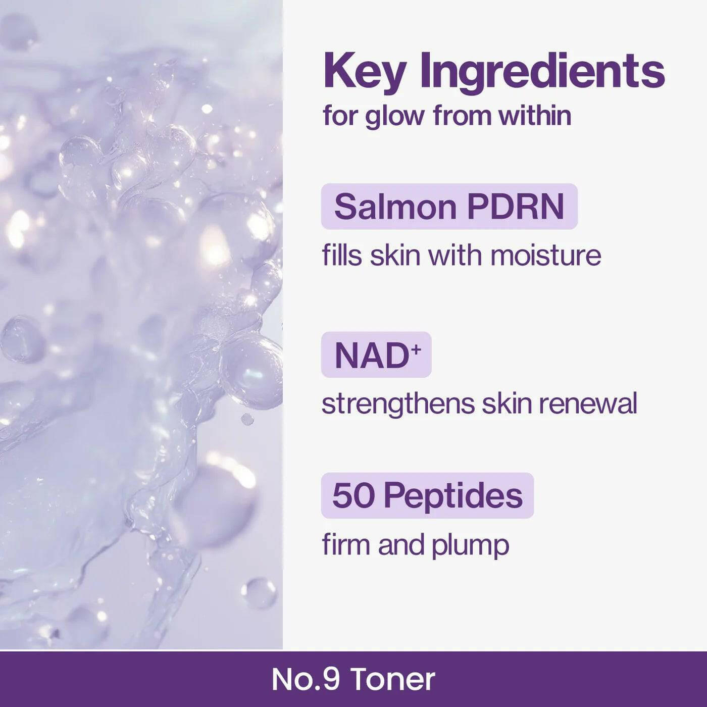 NUMBUZIN No.9 NAD+ PDRN Glow Boosting Toner 150ml - bellubeauty