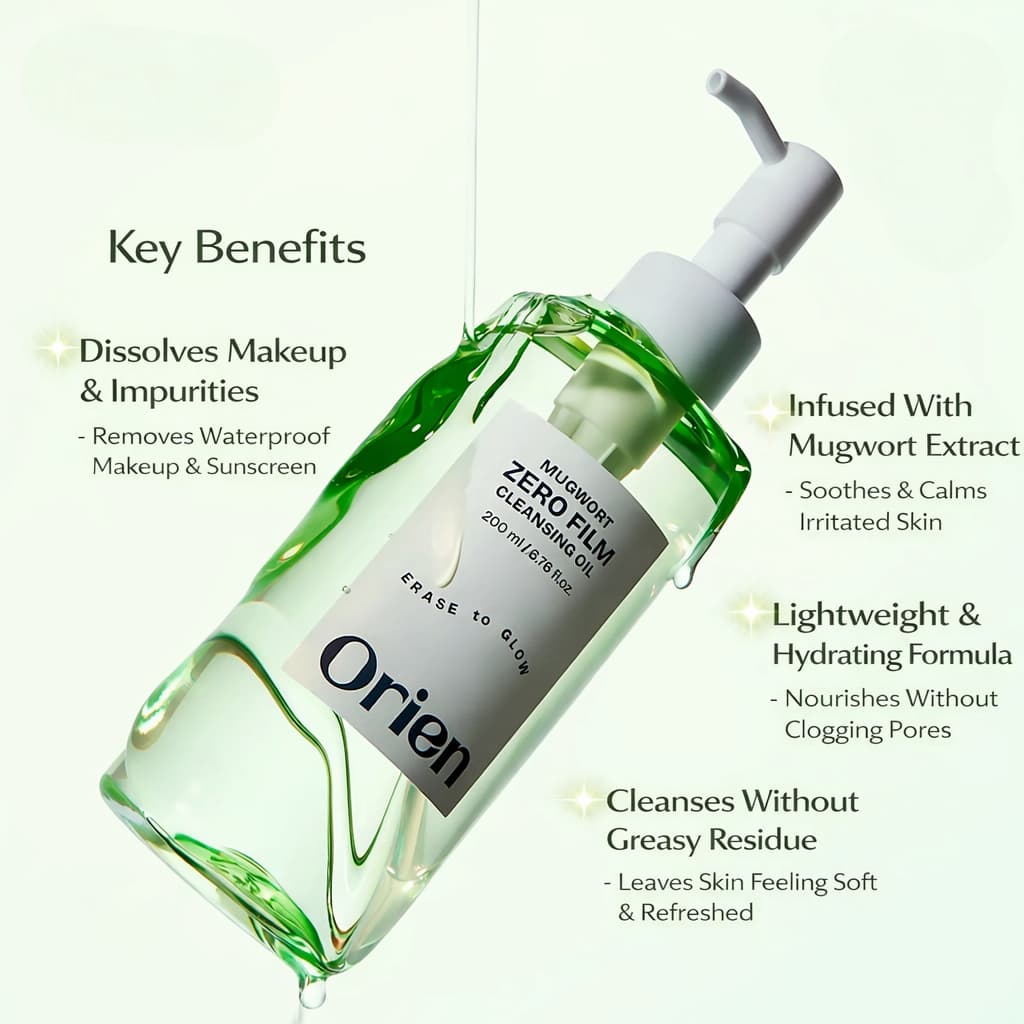 ORIEN Mugwort Zero Film Cleansing Oil 200ml - BelluBeauty
