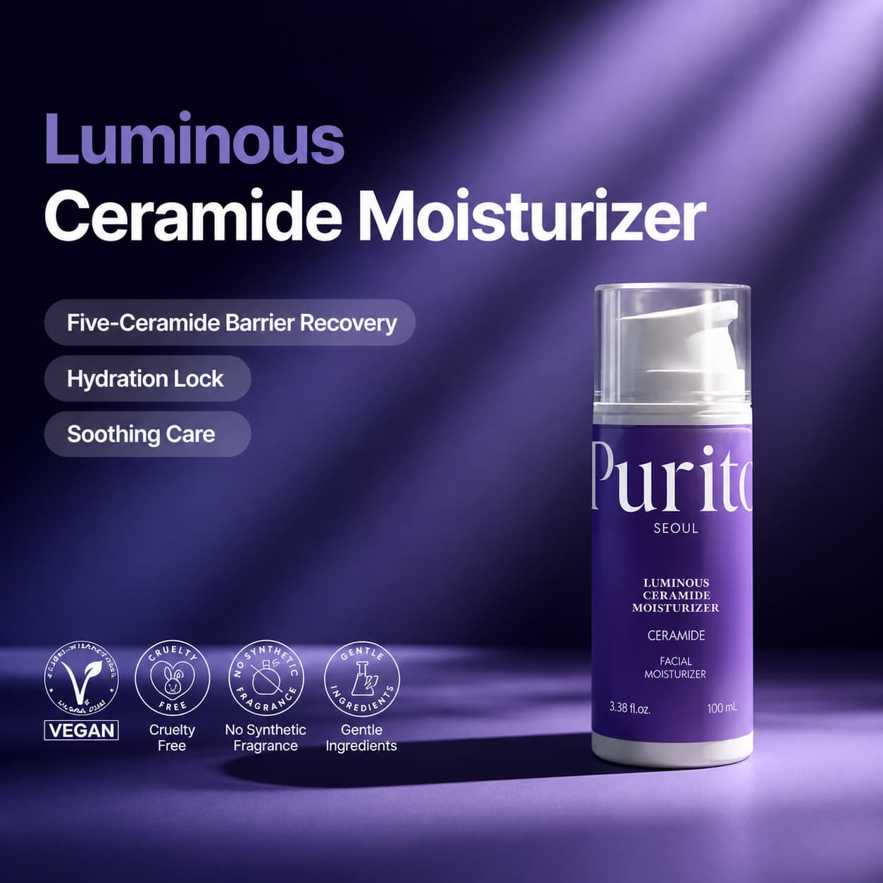 PURITO SEOUL Luminous Ceramide Moisturizer 100ml - BelluBeauty