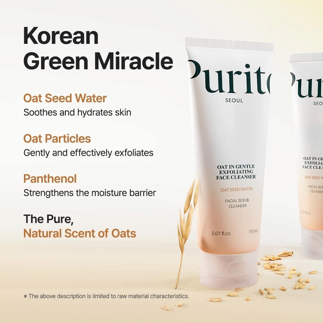 PURITO Seoul Oat in Gentle Exfoliating Face Cleanser 150ml - bellubeauty