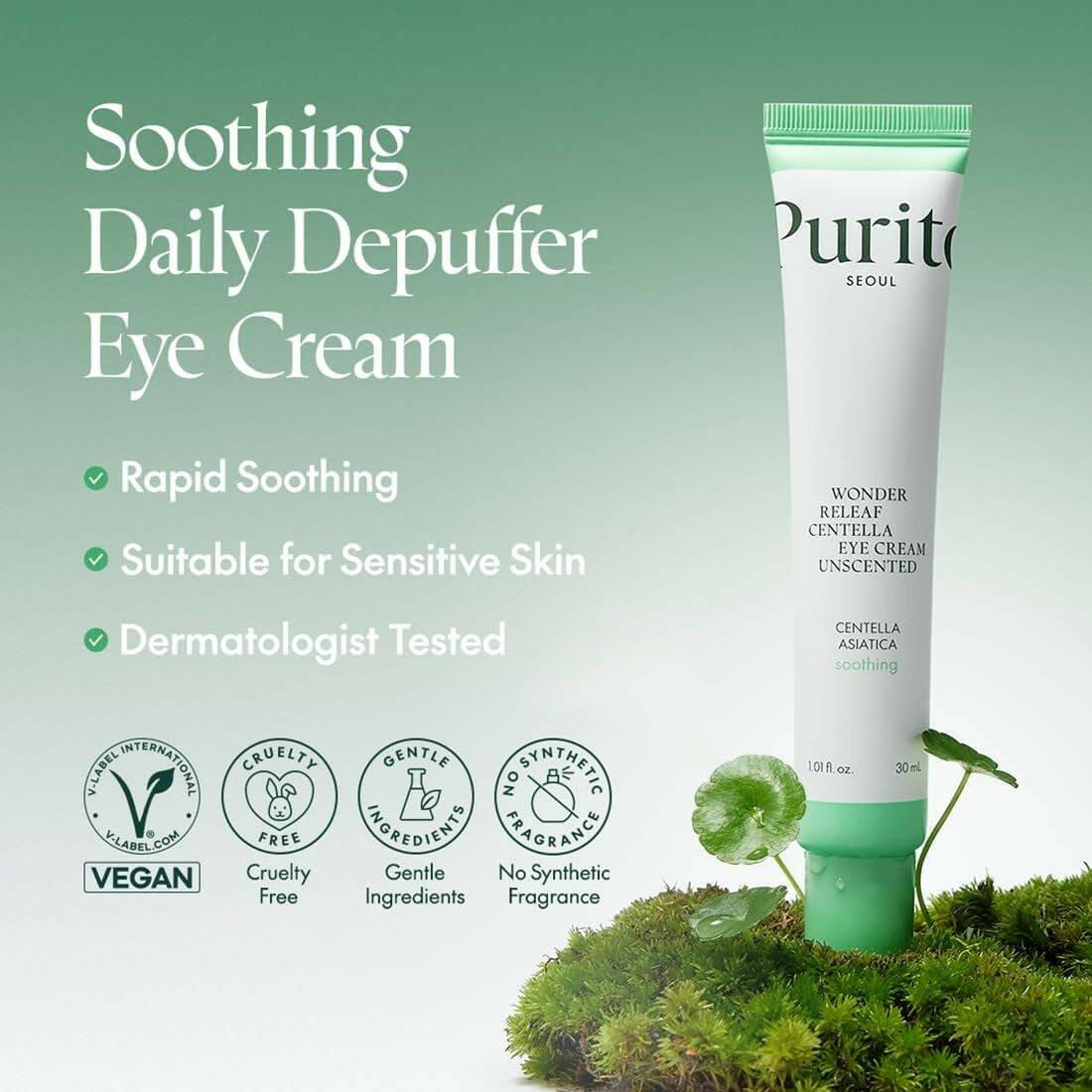 PURITO Seoul Wonder Releaf Centella Eye Cream Unscented 30ml - bellubeauty