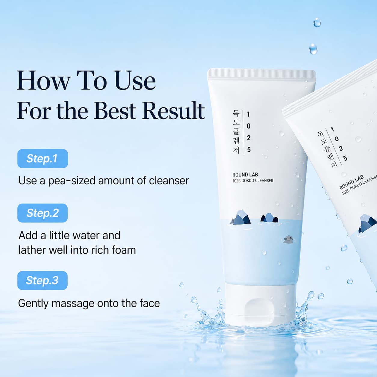 ROUND LAB 1025 Dokdo Cleanser 150ml - BelluBeauty